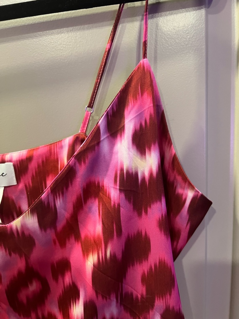 Averie Linda Night Dress Satin Slip Dress Pink-Magenta Leopard Print L - Picture 4 of 8